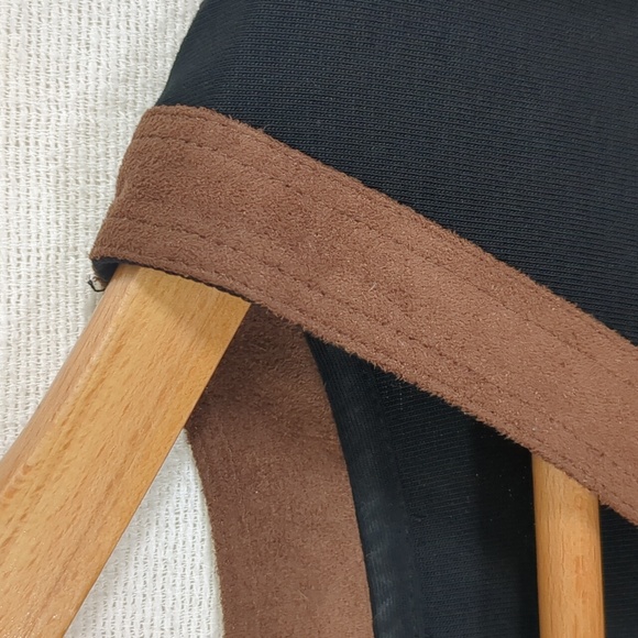 Lauren Ralph Lauren Women's Black Tunic Top w/ Brown Faux Suede Detail Size Med - Picture 5 of 11